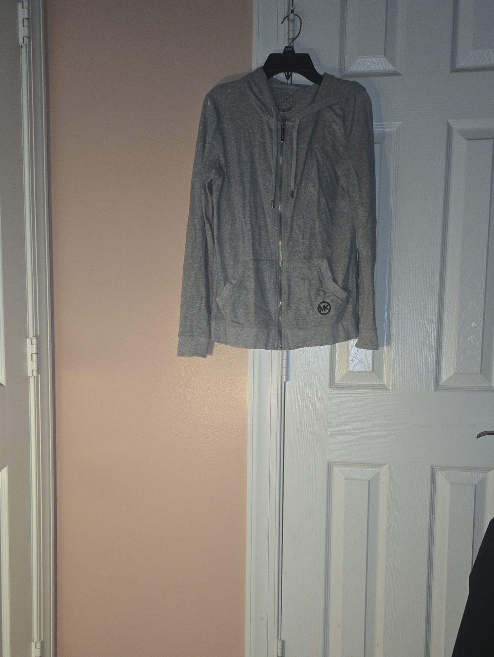 Michael Kors Light Gray Zip Hoodie with MK Logo
